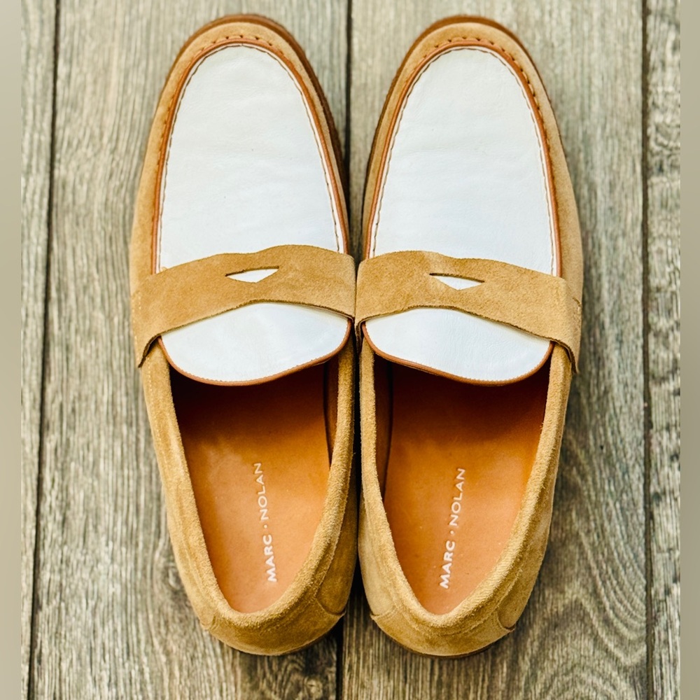 Marc Nolan Men’s Stylish Tan and White Loafers / Sneakers - Picture 7 of 10